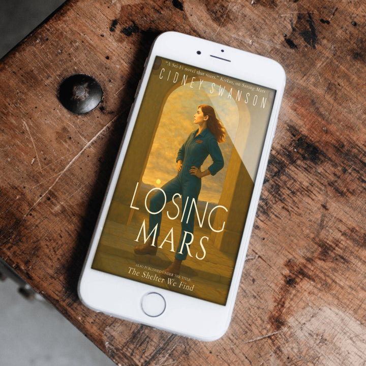 Losing Mars by Cidney Swanson | clean YA sci-fi for ages 10+, part of the Saving Mars series on desk